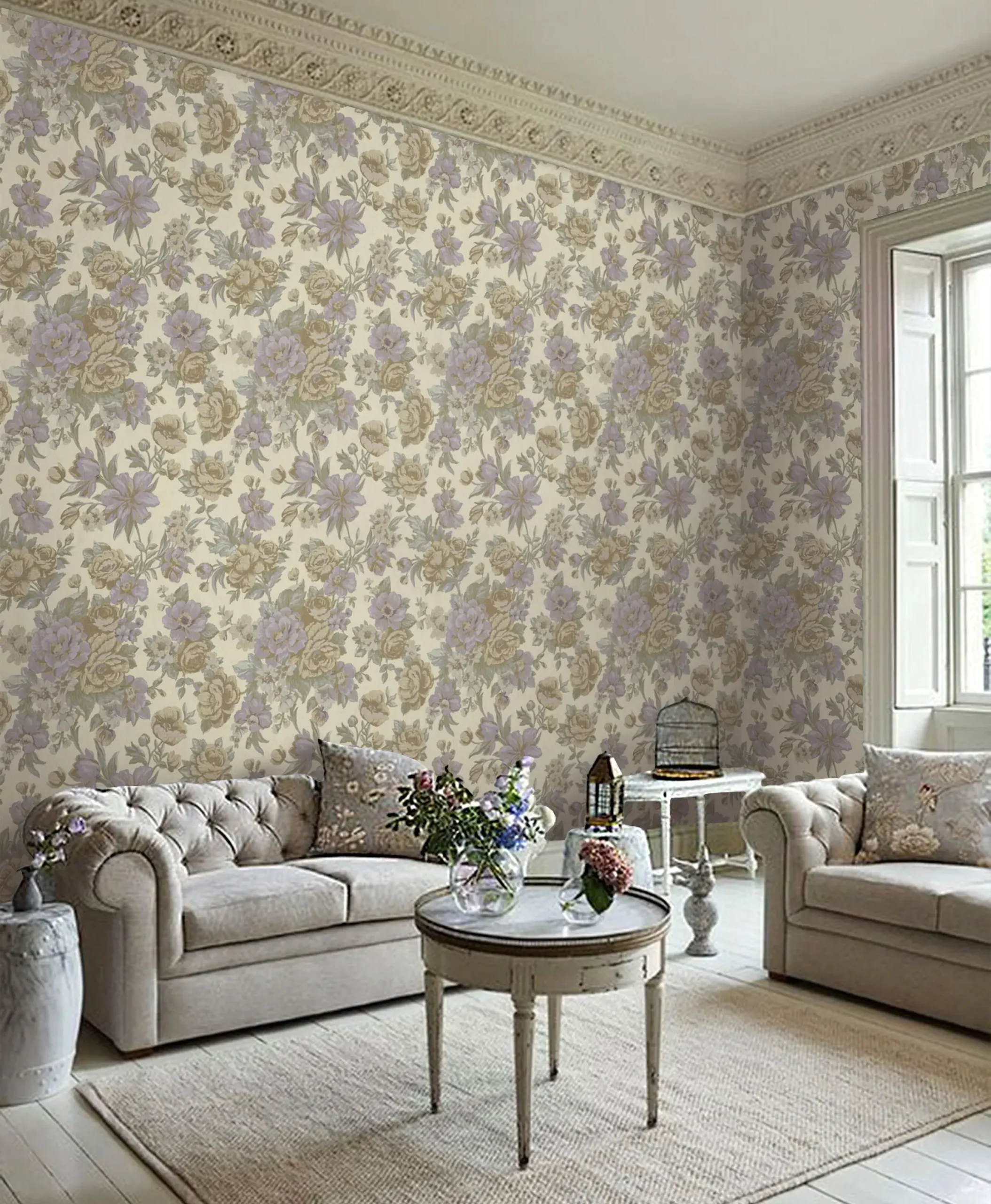 Purple Embossed Wallpaper – Botanical Beauty (5806-3)